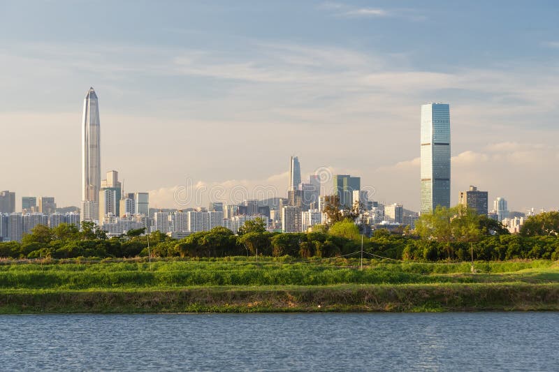 Skyline del distretto centrale di shenzhen City fotografia stock