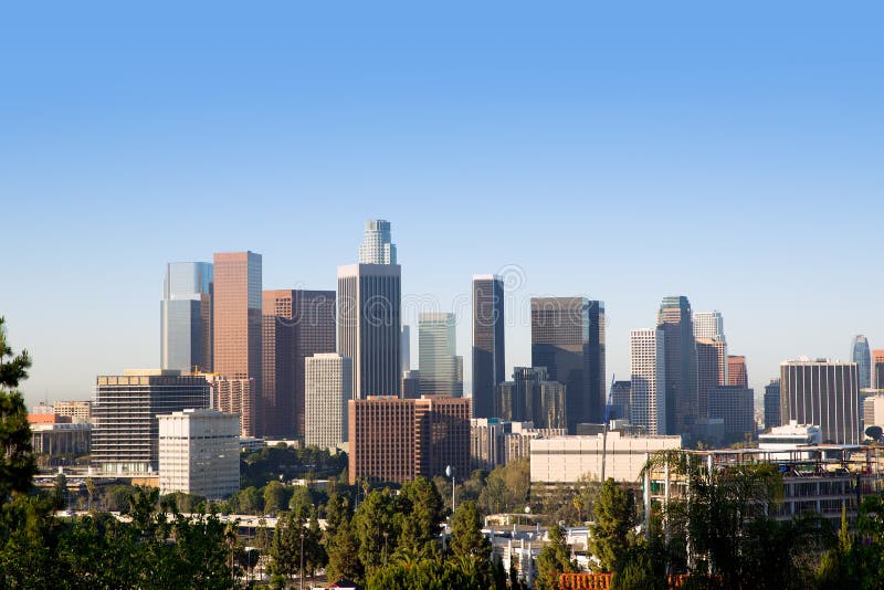 Downtown LA Los Angeles skyline cityscape California. Downtown LA Los Angeles skyline cityscape California