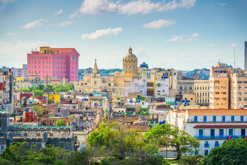 Havana, Cuba, o horizonte do centro da cidade visto de cima imagem de stock