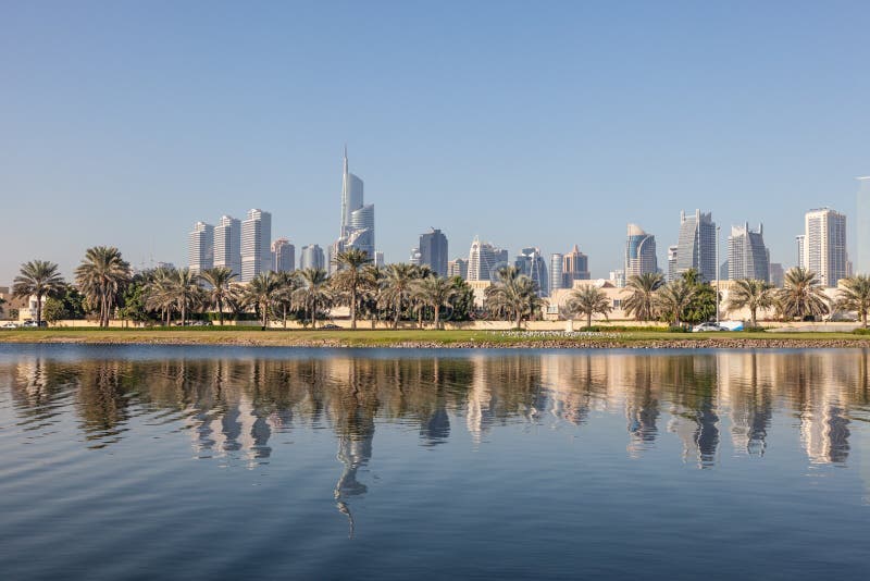 Skyline of Jumeirah Lakes Towers in Dubai, United Arab Emirates. Skyline of Jumeirah Lakes Towers in Dubai, United Arab Emirates
