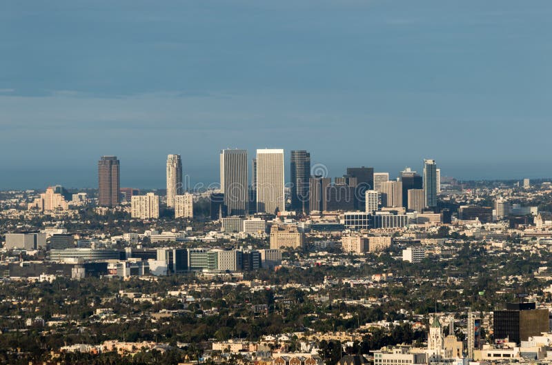 Skyline LA & Santa Monica royalty free stock photography
