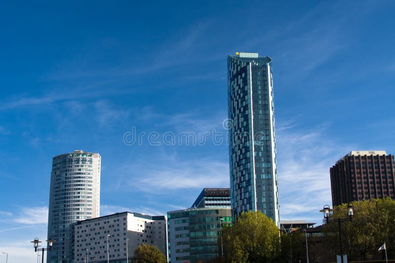 Skyline of modern part of Liverpool