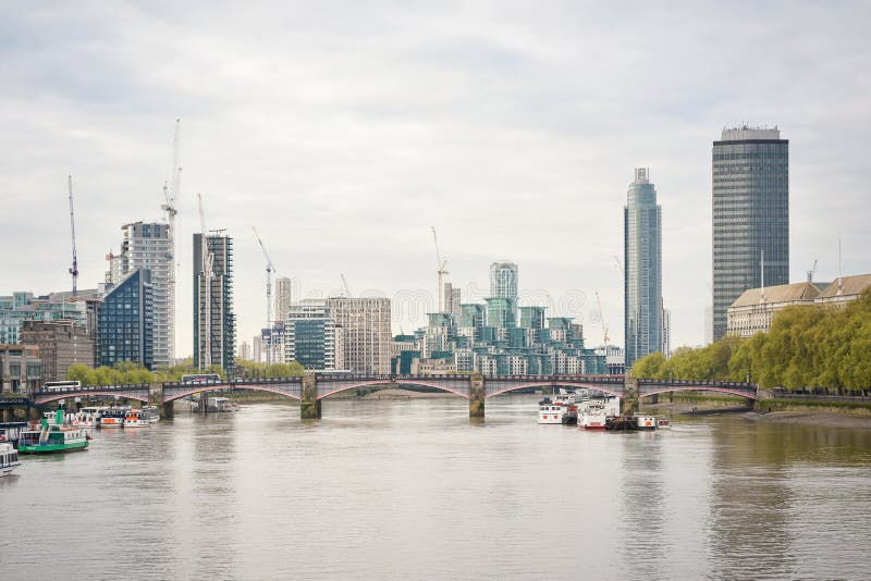 Skyline of new developed area in London from Westminster Bridge. Skyline of new developed area in London from Westminster Bridge