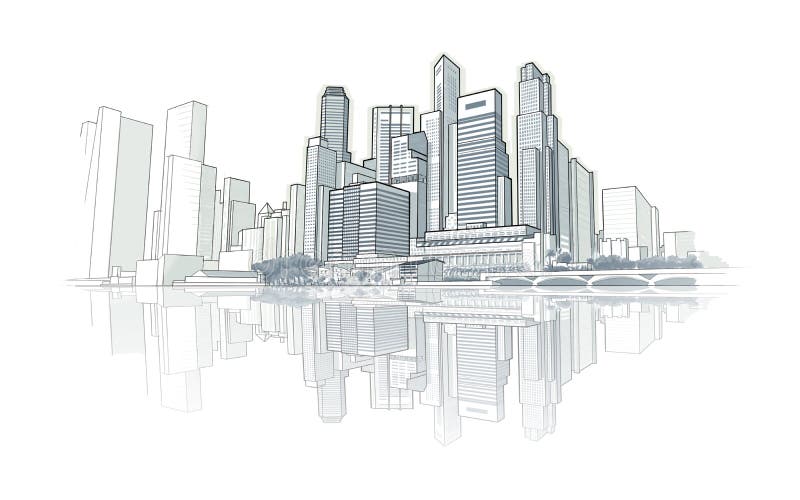 Perspective Skyline Drawing