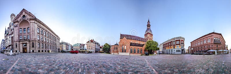 Skyline of Riga old town stock photography