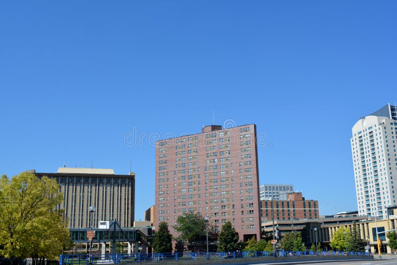 Skyline of Rochester Minnesota Stock Image Image of city, buildings