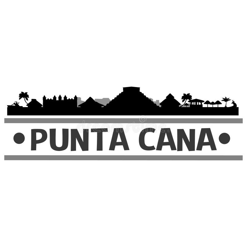 Skyline-Stadt-Ikonen-Vektor Art Design Punta Cana