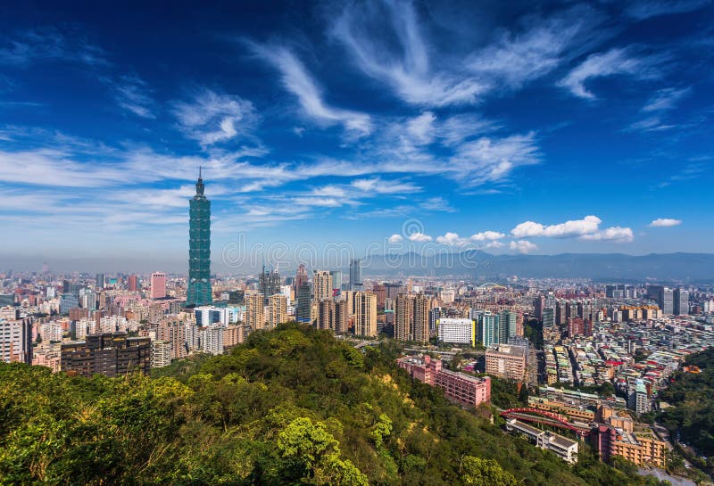 Skyline Taipehs, Taiwan tagsüber angesehen