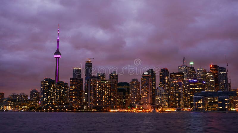 The Skyline of Toronto at Night. Stock Image - Image of night, dawn:  109077605