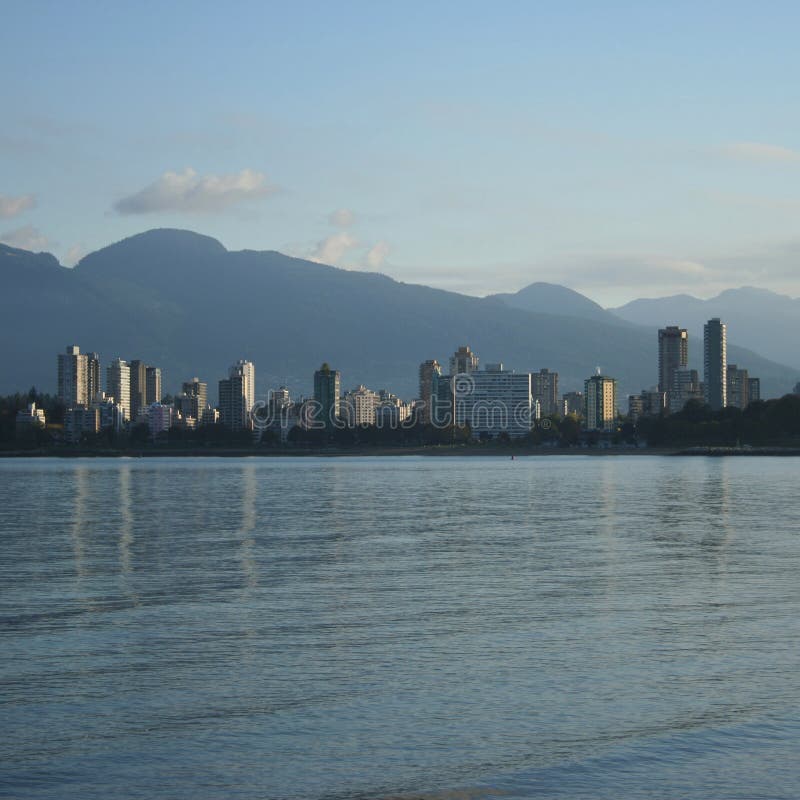 Skyline of Vancouver condominiums and mountains. Vancouver skyscraper stock images, royalty-free photos and pictures