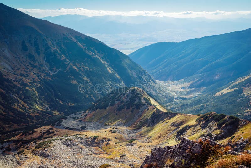 Skyline view from Placlive peak at Tatras