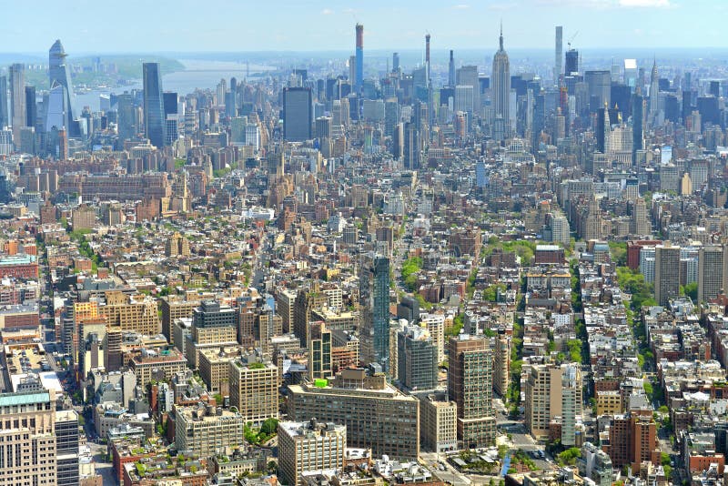 Skylinevogelperspektive New York City NYC Manhattan Die meiste einwohnerstarke Stadt in Vereinigten Staaten lizenzfreies stockfoto Skylinevogelperspektive New York City NYC Manhattan Die meiste einwohnerstarke Stadt in Vereinigten Staaten lizenzfreies stockfoto