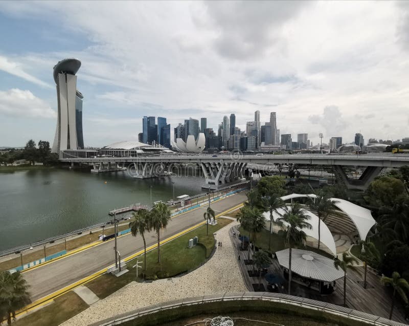 Skyscapers Marina Bay Sands en Art Science Museum van Singapore stock afbeeldingen Skyscapers Marina Bay Sands en Art Science Museum van Singapore stock afbeeldingen