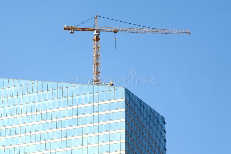 Skyscraper building construction in process