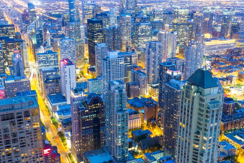 Skyscraper buildings, night view