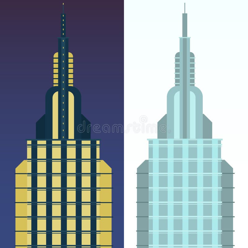 Skyscraper In Cartoon Flat Style Stock Vector Illustration Of