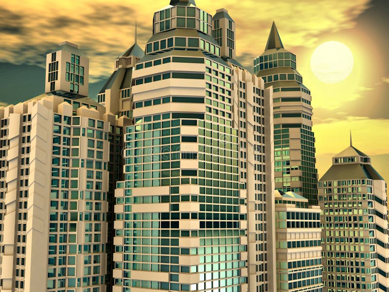 Skyscrapers. Background stock illustration