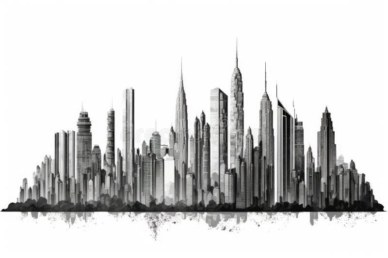 Skyscrapers illustration stock illustration