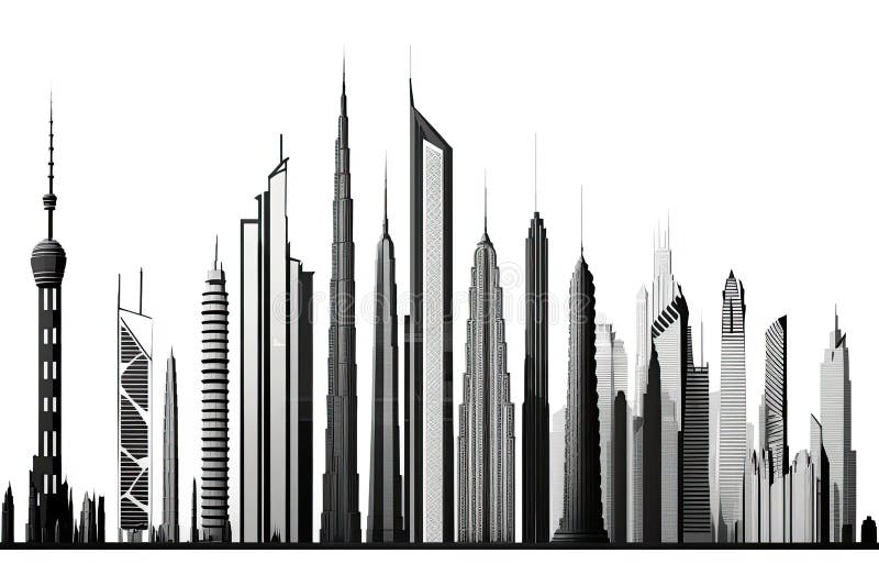 Skyscrapers illustration stock illustration