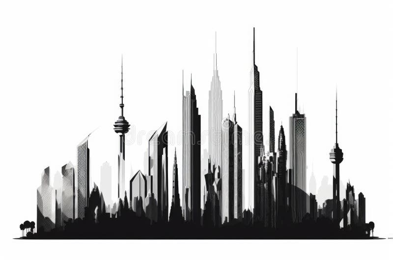 Skyscrapers illustration vector illustration
