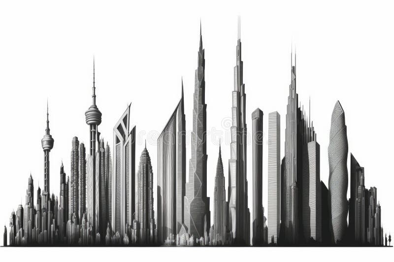 Skyscrapers illustration royalty free illustration