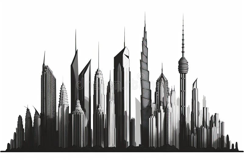Skyscrapers illustration stock illustration