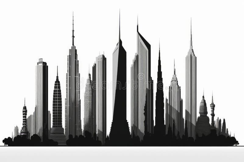Skyscrapers illustration stock illustration