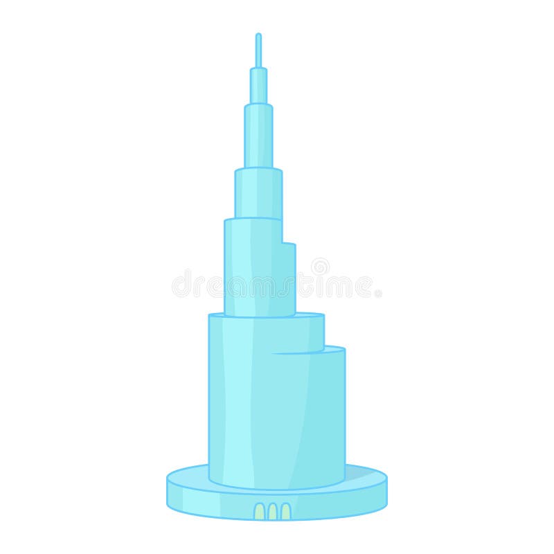 Skyskrapa Burj Khalifan, stil för Dubai symbolstecknad film royaltyfri illustrationer Skyskrapa Burj Khalifan, stil för Dubai symbolstecknad film royaltyfri illustrationer