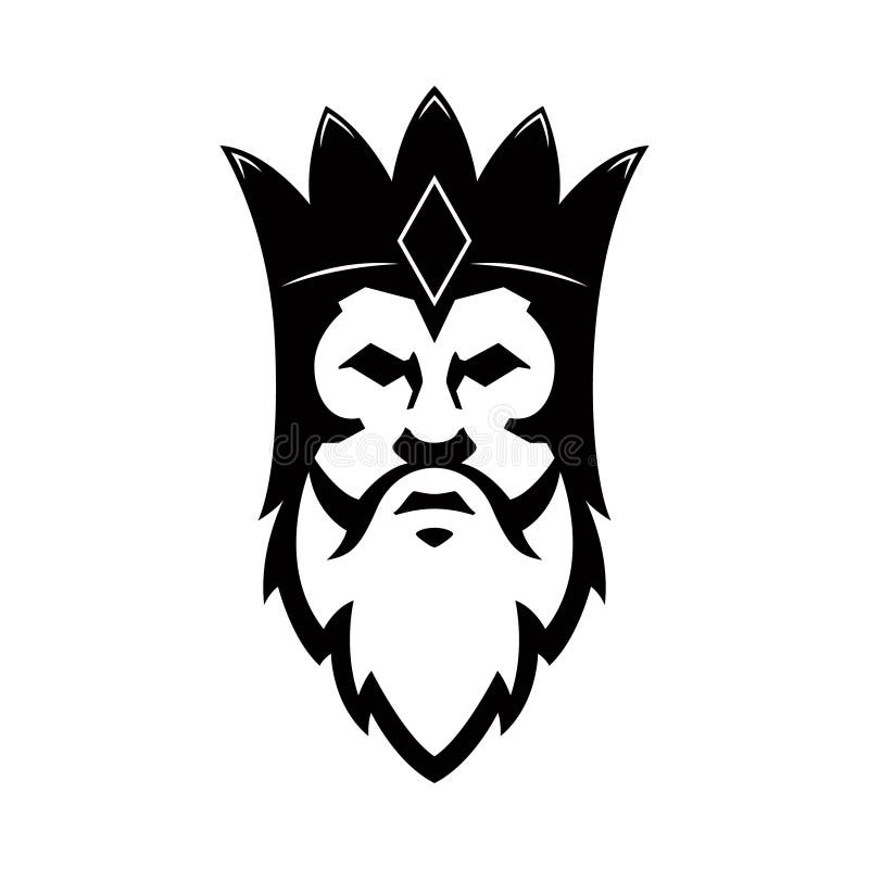 Skäggig konungsymbol Planlägg beståndsdelen för tecknet, emblemet, t-skjortan, affisch royaltyfri illustrationer Skäggig konungsymbol Planlägg beståndsdelen för tecknet, emblemet, t-skjortan, affisch royaltyfri illustrationer
