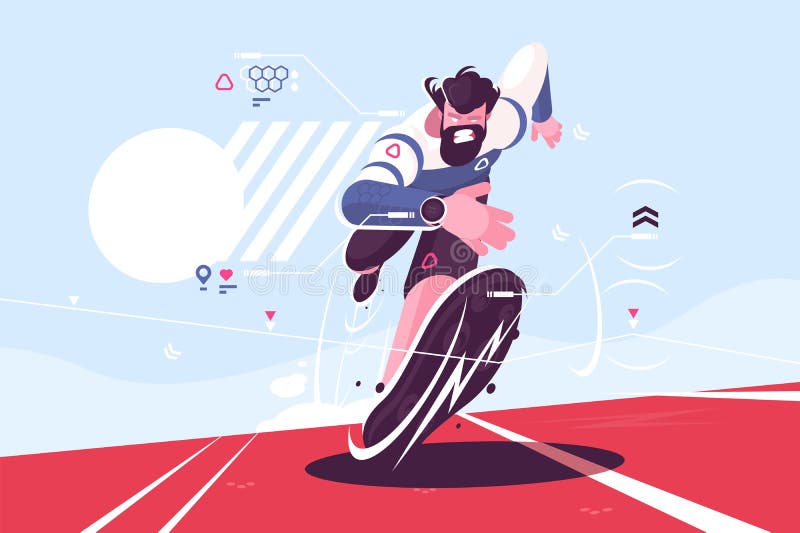 Skäggigt köra för kille fastar på stadion royaltyfri illustrationer Skäggigt köra för kille fastar på stadion royaltyfri illustrationer
