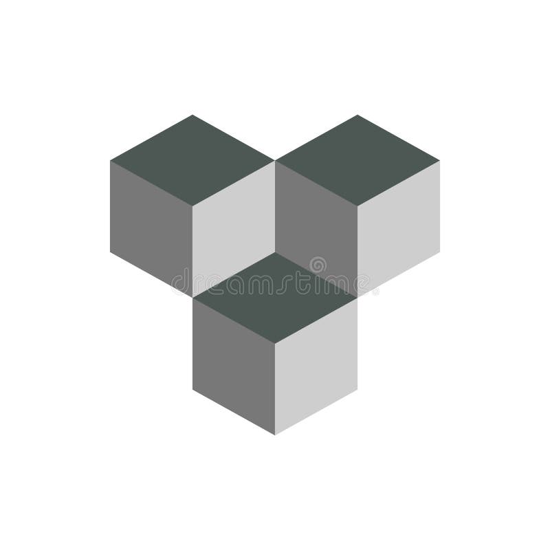Skära i tärningar det isometriska logobegreppet, illustration för vektor 3d Sänka designstil Kubkonstruktion Teckenmodell planläg vektor illustrationer Skära i tärningar det isometriska logobegreppet, illustration för vektor 3d Sänka designstil Kubkonstruktion Teckenmodell planläg vektor illustrationer