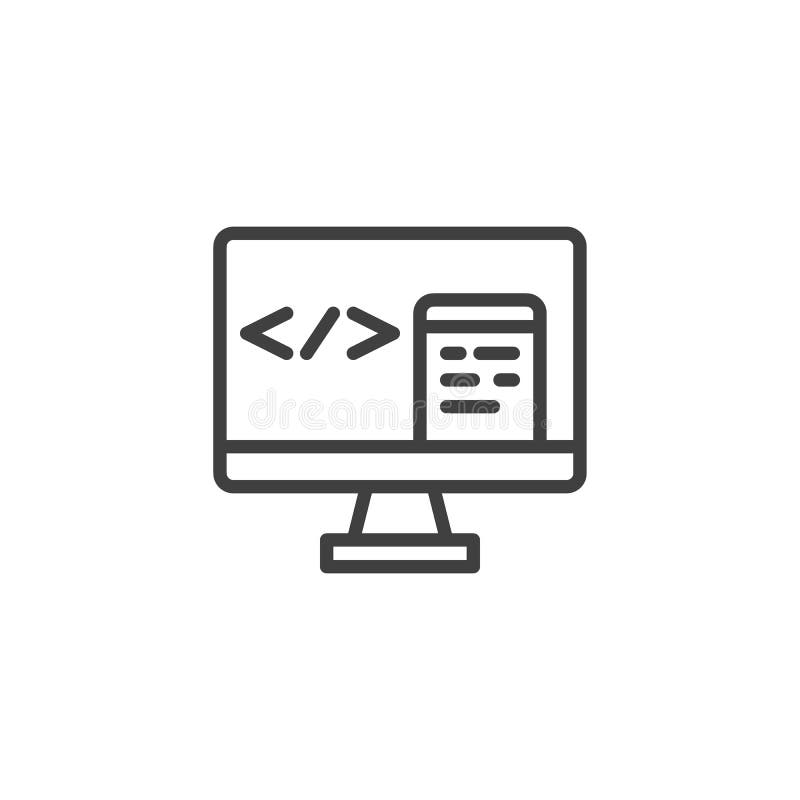 Skärmradikon för programmeringskod stock illustrationer