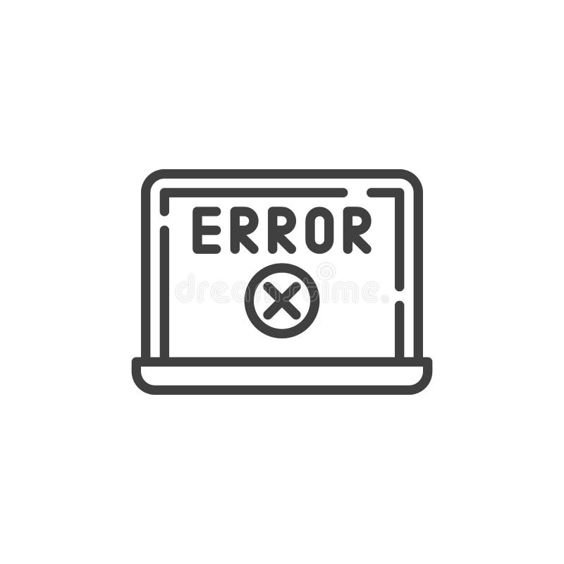 Skärmradsikon för fel på bärbar dator vektor illustrationer