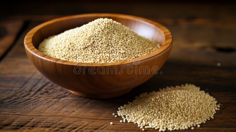 Skål av okokt pärlvin, couscous generative ai