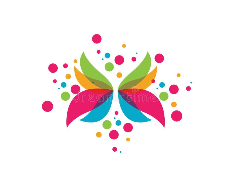 Skönhetfjäril Logo Template Vector vektor illustrationer