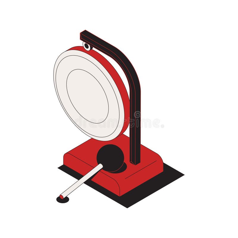Skład izometryczny bokserski gong royalty ilustracja