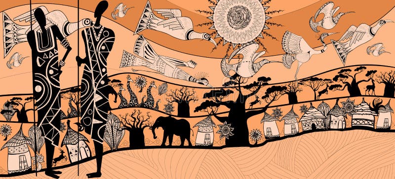 Skład o Africa ilustracja wektor