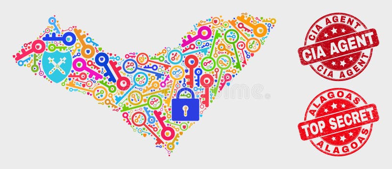 Skład Strażowy Alagoas stanu cierpienia i mapy agent cia Watermark ilustracji Skład Strażowy Alagoas stanu cierpienia i mapy agent cia Watermark ilustracji