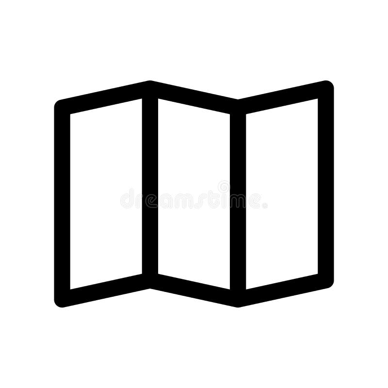 Składać papierową mapy ikonę Symbol podróżowanie i planowanie Konturu nowożytnego projekta element Prosty czarny płaski wektoru z ilustracji Składać papierową mapy ikonę Symbol podróżowanie i planowanie Konturu nowożytnego projekta element Prosty czarny płaski wektoru z ilustracji