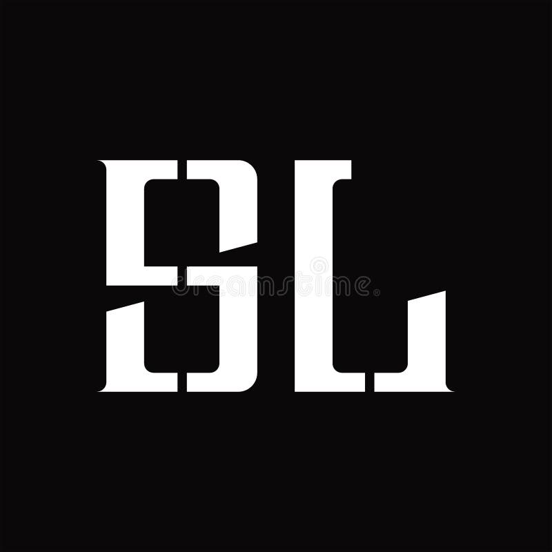 Sl logotyp monogram med mall för utformning av segment i mitten stock illustrationer