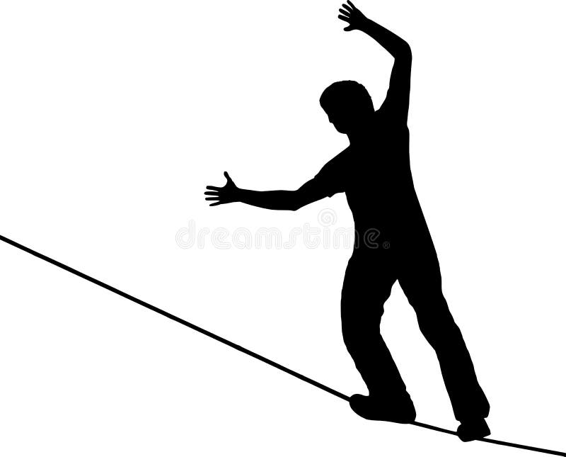 Slackline stock illustration. Illustration of rope, white 34268065