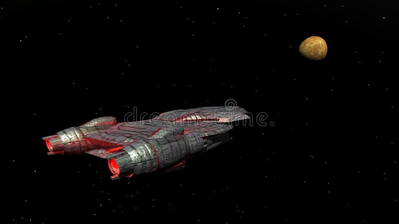 Slagkruiser en planeetvenus vector illustratie Slagkruiser en planeetvenus vector illustratie