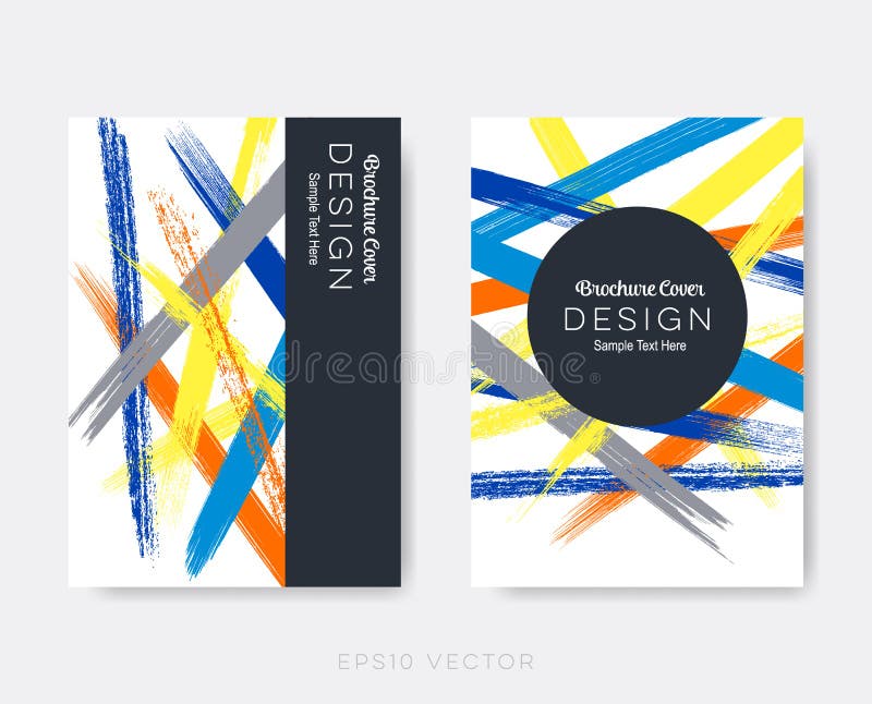 Slaglängder för borste för grunge för broschyrräkningsdesign royaltyfri illustrationer Slaglängder för borste för grunge för broschyrräkningsdesign royaltyfri illustrationer