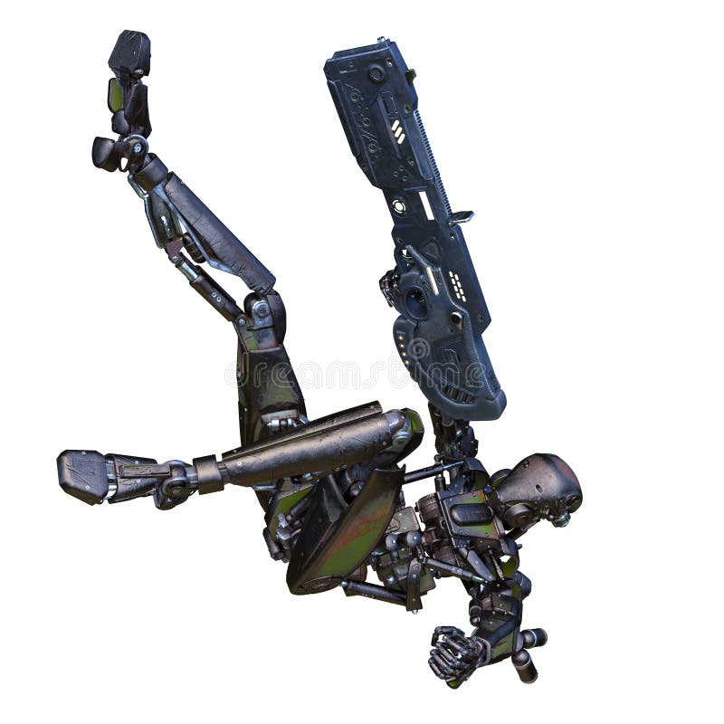 Gevechtsrobot royalty-vrije illustratie