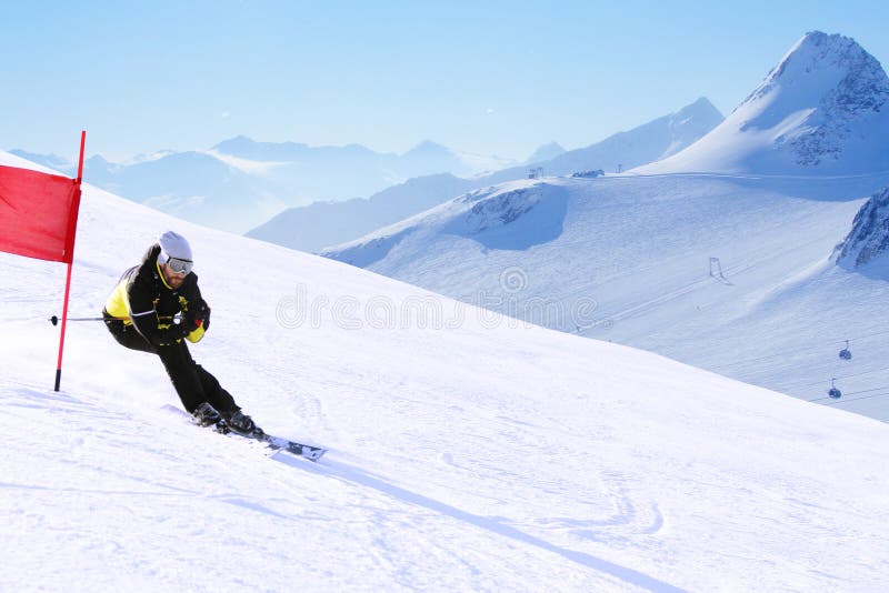 Slalom géant Ski Racer image stock Slalom géant Ski Racer image stock