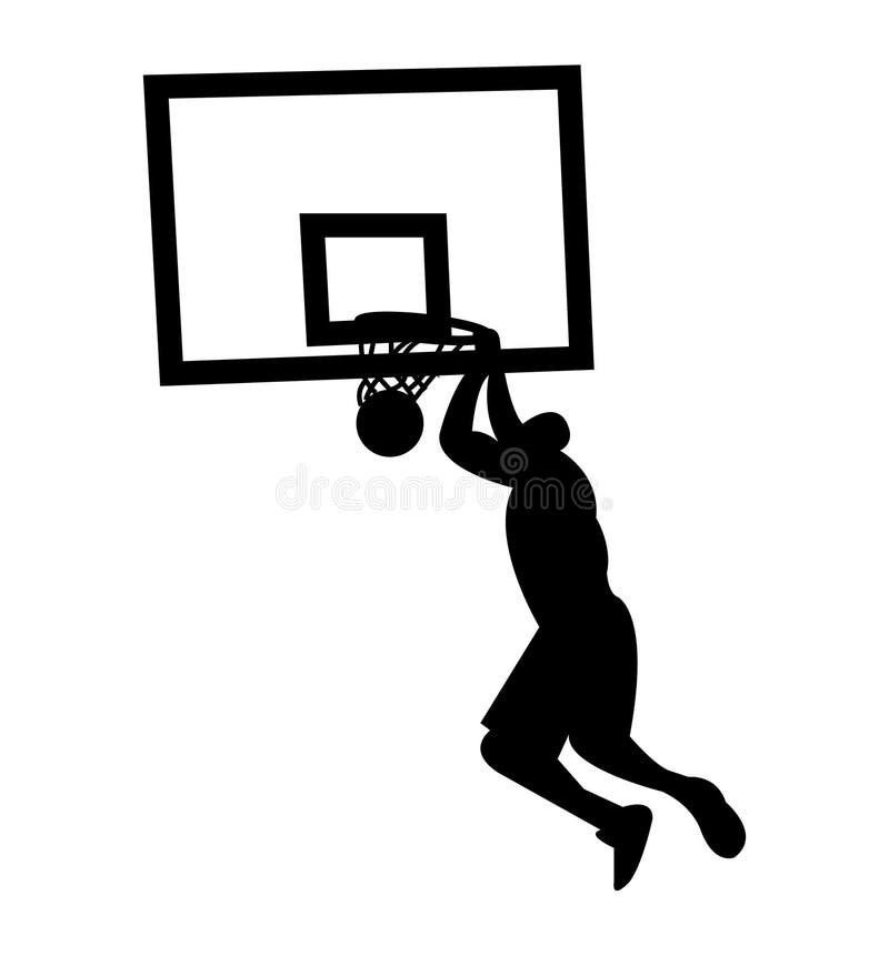 Slam Dunk Silhouette stock vector. Illustration of leaping - 13299254