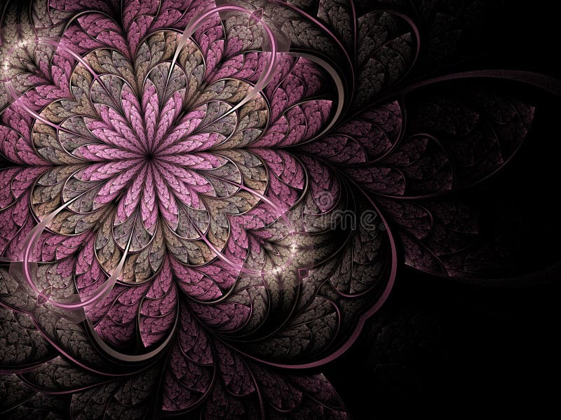 slapp blommafractalpink vektor illustrationer slapp blommafractalpink vektor illustrationer
