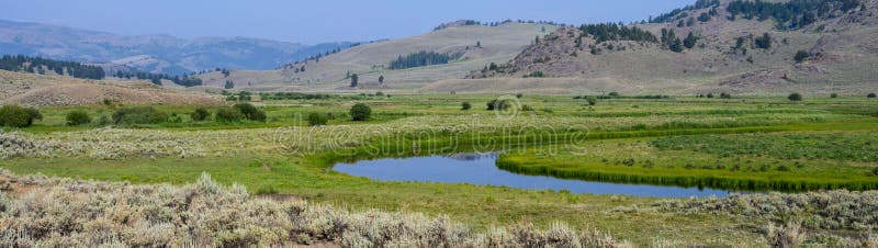 Slough Creek in a sagebrush landscape, Yellowstone National Park, USA. Slough Creek in a sagebrush landscape, Yellowstone National Park, USA