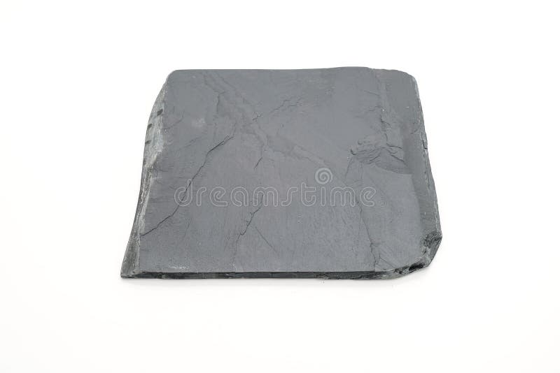 Slate Plate on White Background Stock Image Image of stone, rock