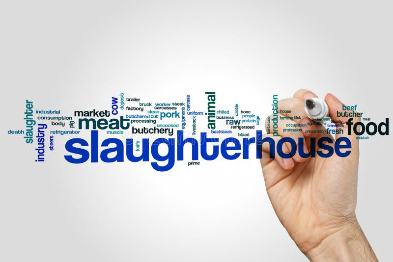 Slaughterhouse word cloud stock image. Image of cage 90691051